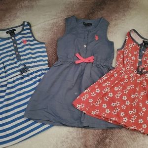 Girls 3 pack U.S Polo Ass dresses